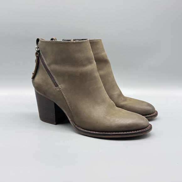 Blondo Boots Womens 8 Brown Waterproof Leather Ankle Side Zip Nivada Block Heel - Picture 2 of 10
